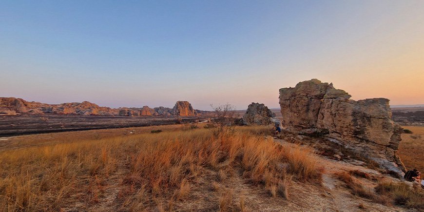 Schöne Landschaften in Isalo bei Sonnenuntergang