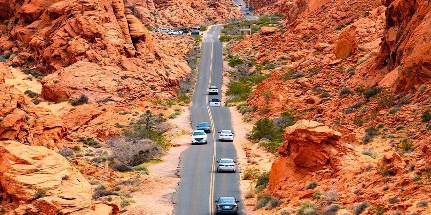 White Domes Road im Valley of Fire State Park in den USA