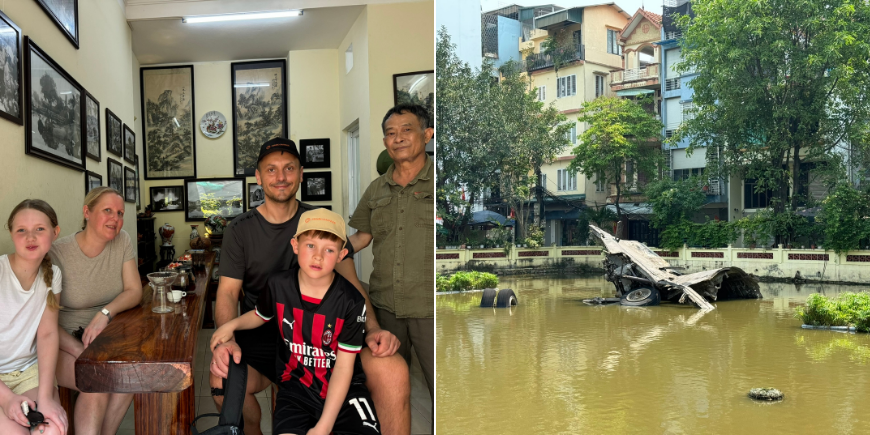 Wir besuchen das versunkene Flugzeug