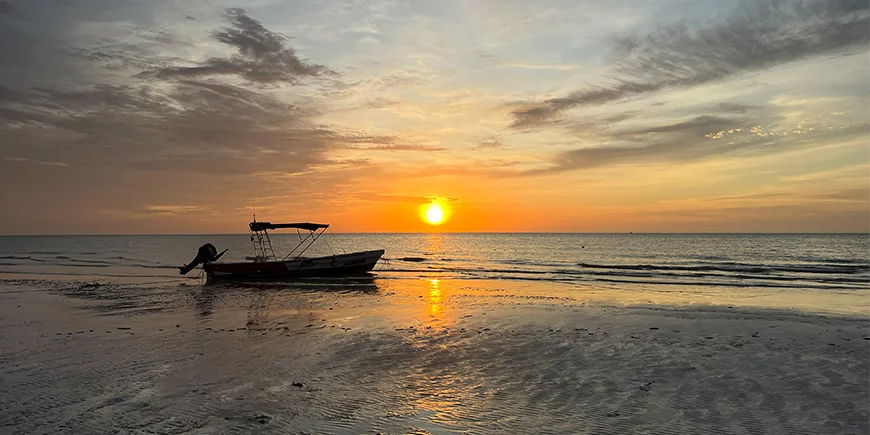 Sonnenuntergang auf Isla Holbox in Mexiko