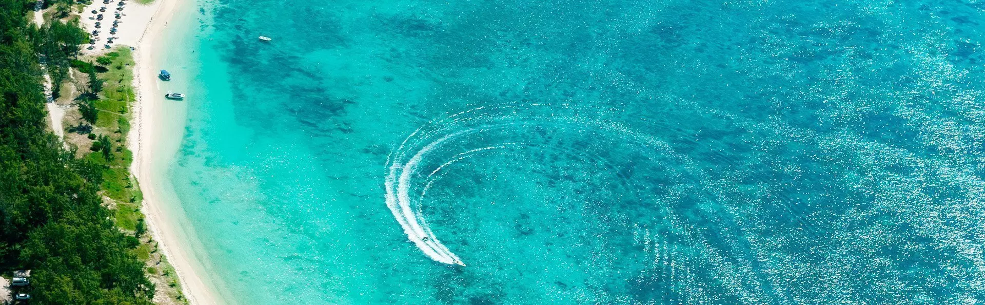 Luftaufnahme der Ostküste von Mauritius