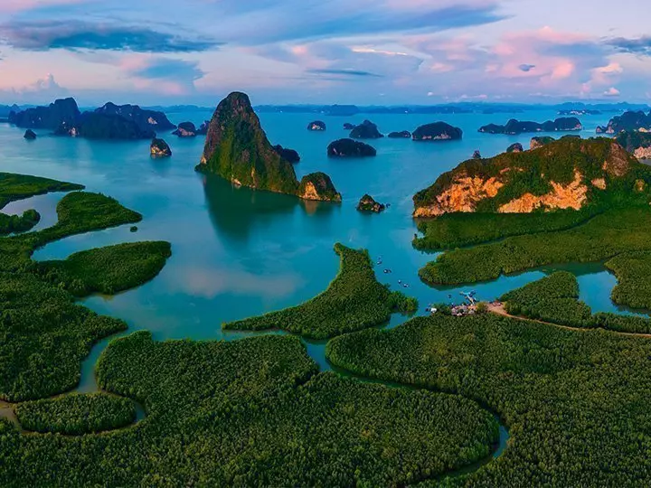 Blick auf die Bucht von Phang Nga in Thailand