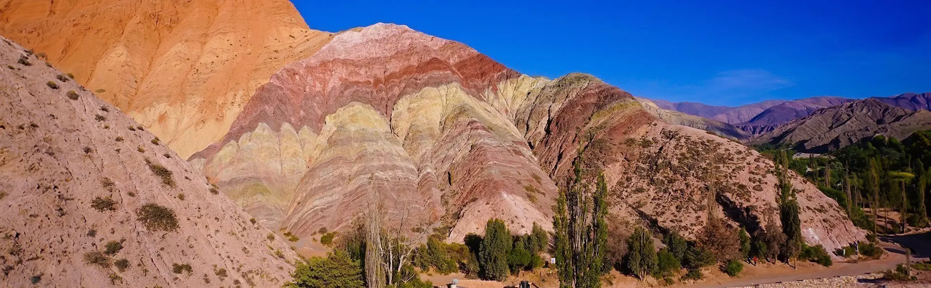 Blick auf Cerro de los Siete Colores, Argentinien