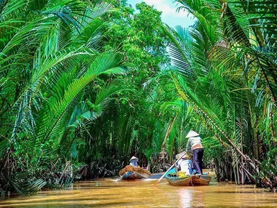 Boote im Mekongdelta