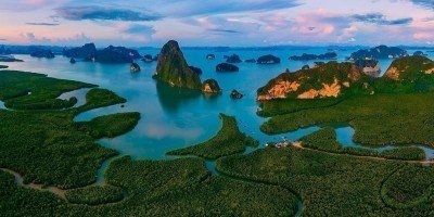 Blick auf die Bucht von Phang Nga in Thailand
